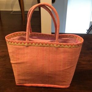 Pink straw bag